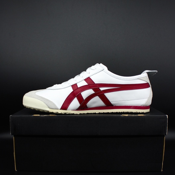 ASICS ONITSUKA D4J2L-0125 White Burgandy Mexico 66 Unisex fashion Sneakers - Picture 2 of 10